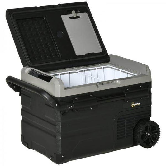 LED Kühlbox Auto 40L Kompressor Autokühlschrank Boot Camper 12/24V DC und 110-240V AC Grau+Schwarz - Palo24