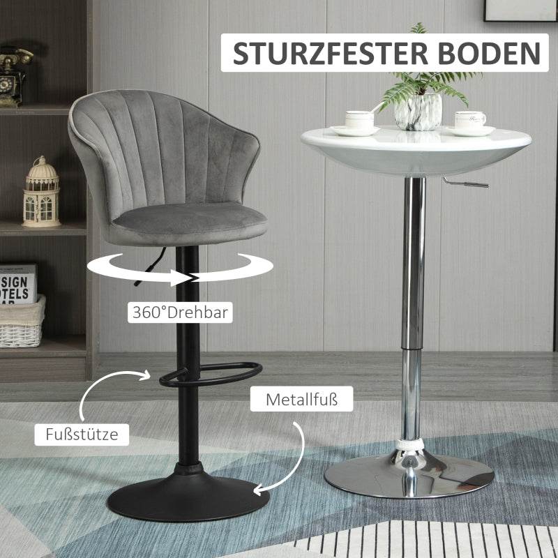 2er-Set Barhocker höhenverstellbarer Grau - Palo24