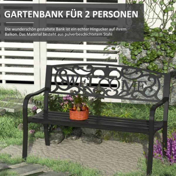 Gartenbank 2-Sitzer Sitzbank Bank Parkbank Metall Gartenmöbel - Palo24
