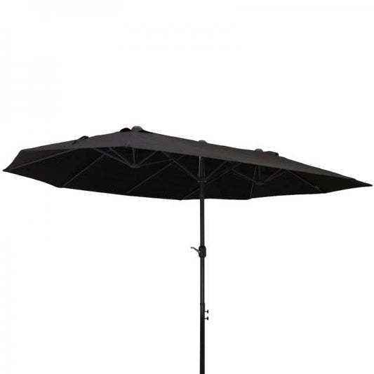 Sonnenschirm Doppelsonnenschirm Terrassenschirm mit Handkurbel Schwarz Oval - Palo24