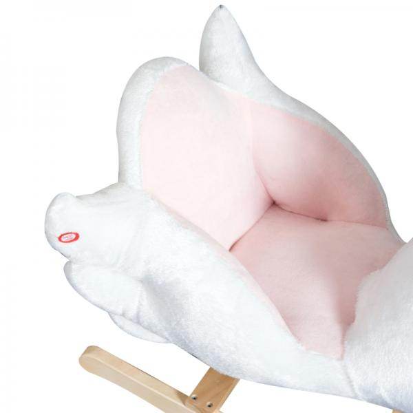 Schaukelpferd Baby Schaukeltier Schwan mit Musik Spielzeug Plüsch Rosa+Weiss - Palo24