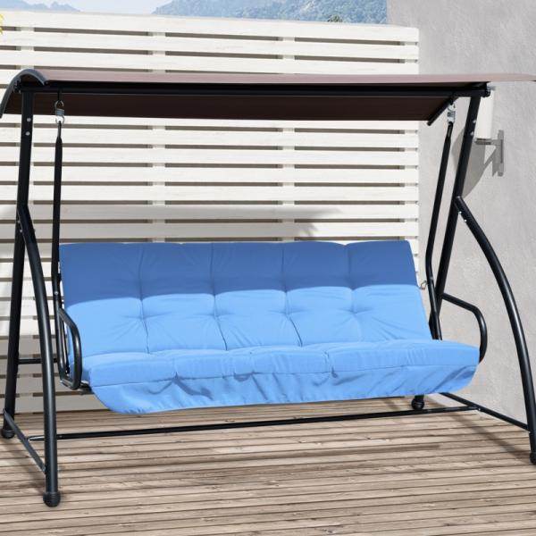 Auflagen-Set für Hollywoodschaukel 170 cm Stuhlkissen Blau - Palo24