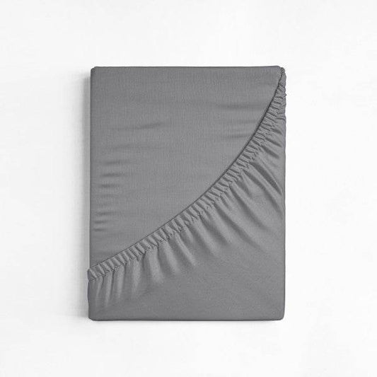 Baumwoll-Topper Spannbettlaken Grau 160 x 220 cm - Palo24