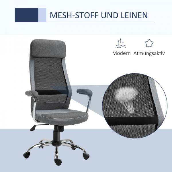 Bürostuhl Höhenverstellung nordischer Stil hellgrau+schwarz - Palo24