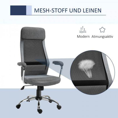 Bürostuhl Höhenverstellung nordischer Stil hellgrau+schwarz - Palo24