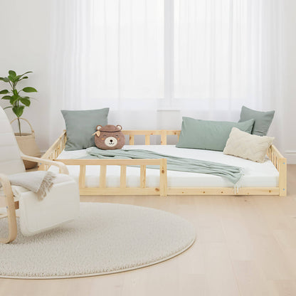 Kinderbett / Bodenbett aus massivem Kiefernholz 120x200 cm – natur
