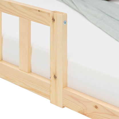 kinderbett 90x200 natur bodenbett montessori mit rausfallschutz