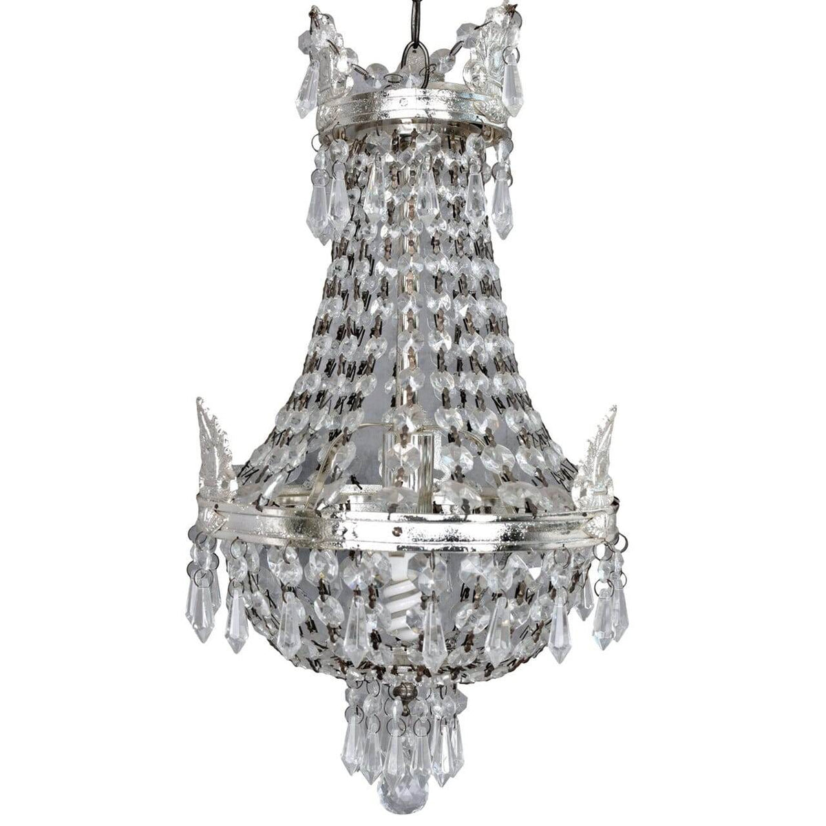 KRONLEUCHTER ANTIK LÜSTER SILBER KRISTALLLEUCHTER DECKENLÜSTER LAMPE - Palo24
