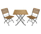 Klappgarnitur JAKARTA 3-teilig, Flachstahl schwarz + Teak, FSC®-zertifiziert
