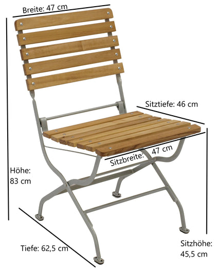 Klappstuhl Gartenstuhl PASSAU, Flachstahl verzinkt + Robinie, klappbar