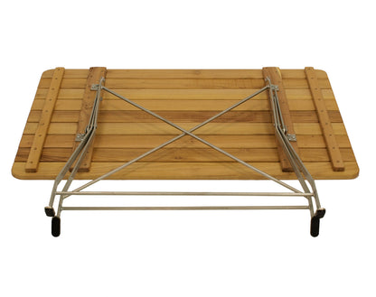 Table pliante BAD TÖLZ 70x110cm rectangulaire, acier plat galvanisé + robinier