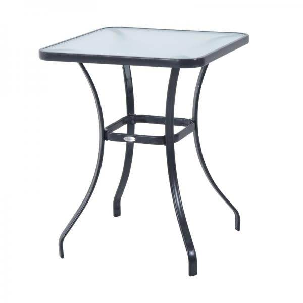 Gartentisch Bistrotisch Hartglas Metall 68,5x68,5cm Schwarz - Palo24