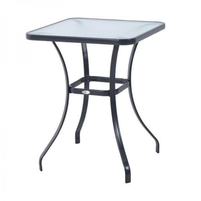 Gartentisch Bistrotisch Hartglas Metall 68,5x68,5cm Schwarz - Palo24