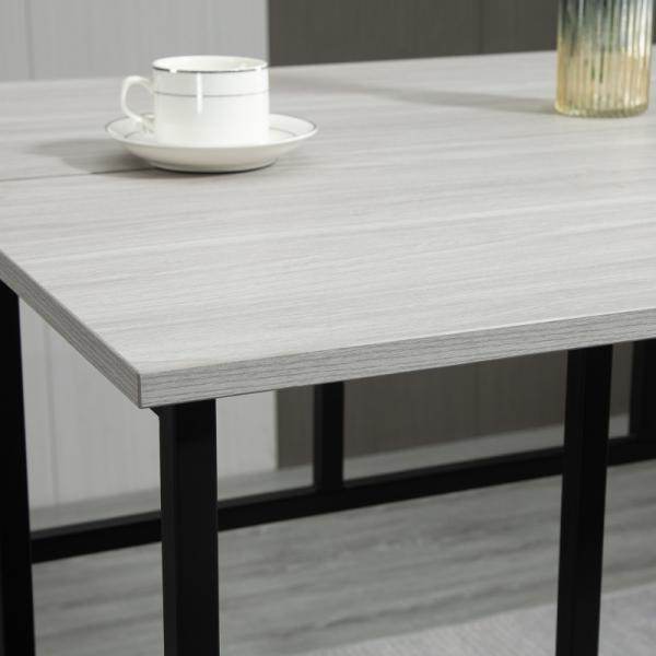 Bartisch-Set im Industriedesign, 6-teilig, 2 Tische und 4 Barhocker, Grau + Schwarz - Palo24