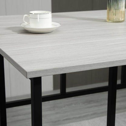 Bartisch-Set im Industriedesign, 6-teilig, 2 Tische und 4 Barhocker, Grau + Schwarz - Palo24