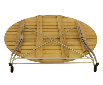 Kurgarten - BAD TÖLZ Groupe de sièges 5 pièces, acier plat galvanisé + robinier, pliable