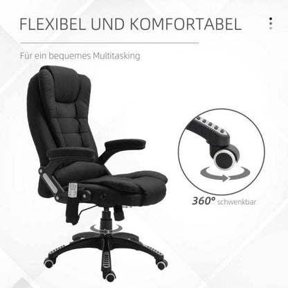 Massagesessel Chefsessel mit Massagefunktion Bürostuhl schwarz - Palo24