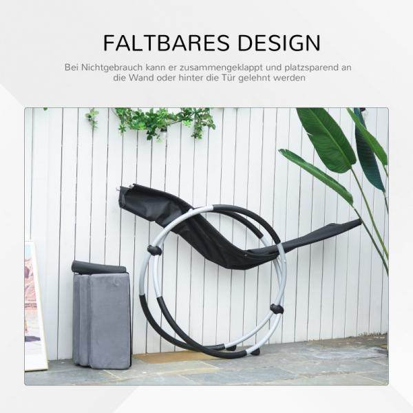 Schaukelstuhl ergonomischer 2 In 1 Schwingsessel Schaukelliege kugelförmig Dunkelgrau - Palo24