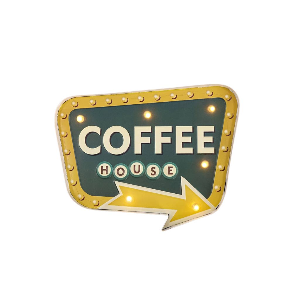 3D Retro Leuchtschild COFFEE HOUSE - Palo24