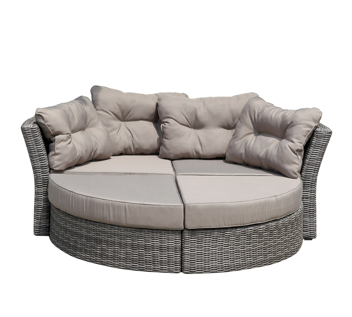 Relaxinsel MARBELLA, Alu + Polyrattan grau bicolor, Polster taupe