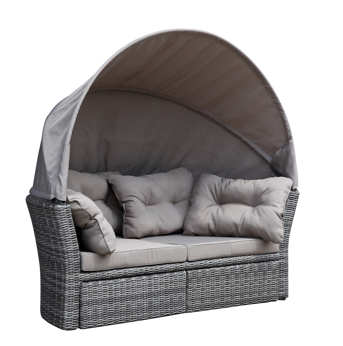 Relaxinsel MARBELLA, Alu + Polyrattan grau bicolor, Polster taupe
