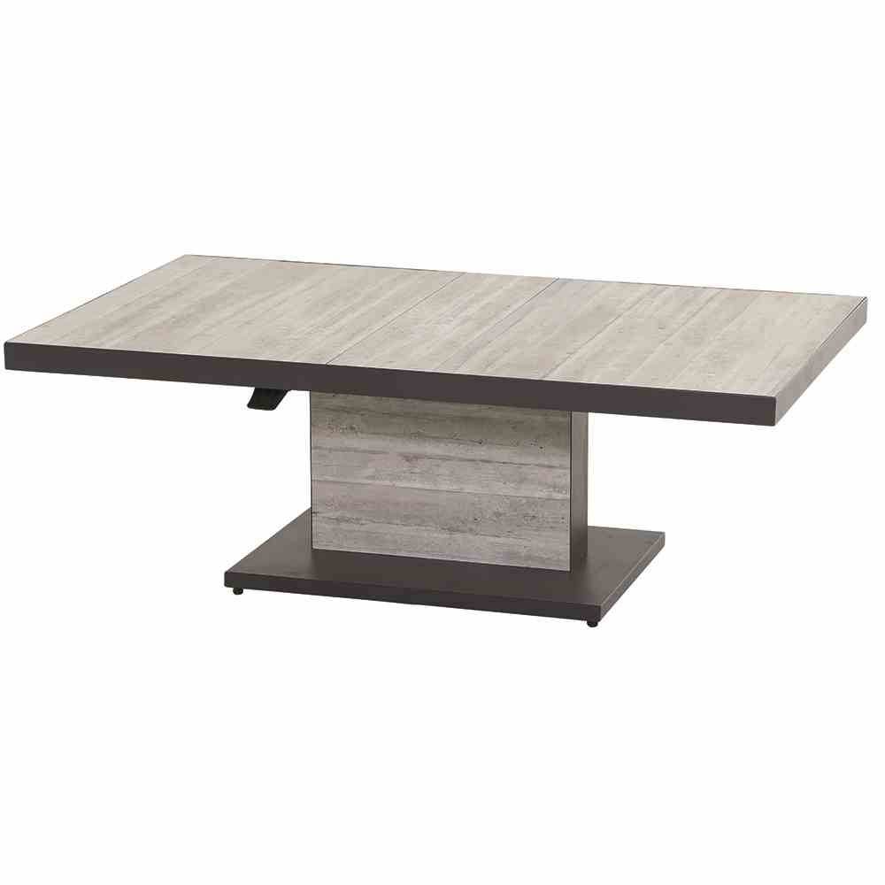 Lifttisch BELLANI 140x85cm von SIENA GARDEN, Aluminium + Keramik pinie-grau - Palo24