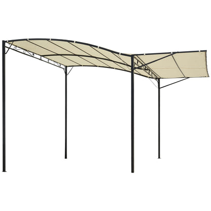 Auvent pavillon de jardin avec toit latéral rabattable crème + noir 3x2,5 m