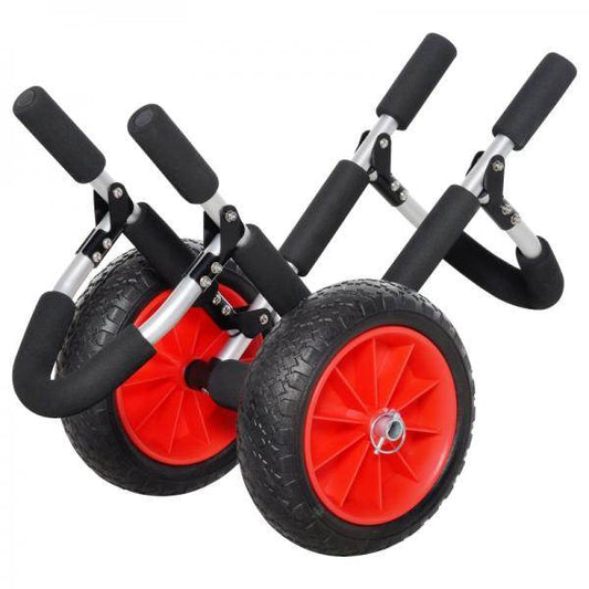 Kanuwagen Kajakwagen Surfwagen klappbar gepolstert PU-Reifen Alu Silber bis 45 kg - Palo24