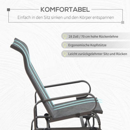 Schaukelstuhl Gartenstuhl Garten Schaukel Metall braun - Palo24