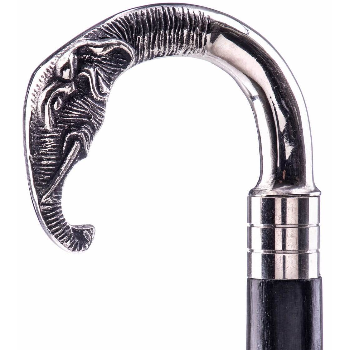 Spazierstock Antik Flanierstock Elefant Silber Gehstock Vintage Gehhilfe - Palo24