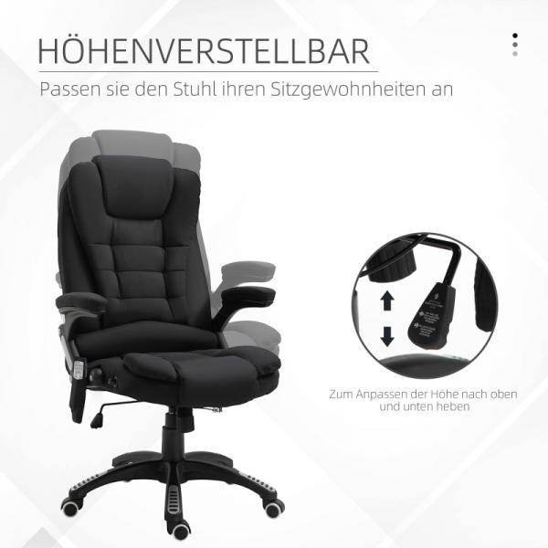 Massagesessel Chefsessel mit Massagefunktion Bürostuhl schwarz - Palo24
