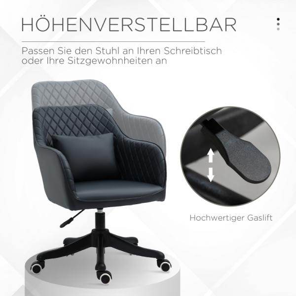 Massage Bürostuhl Drehstuhl mit Vibrationsfunktion PU Anthrazitgrau - Palo24