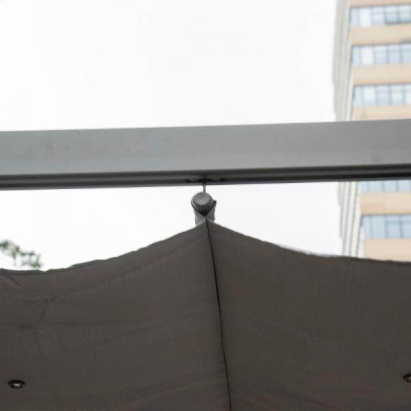 Pavillon Pergola mit Schiebedach Alu Grau 3 x 3 m - Palo24