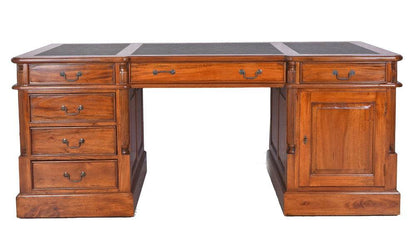 Kolonial Doppel Schreibtisch Partnerdesk Antik Empire - Palo24