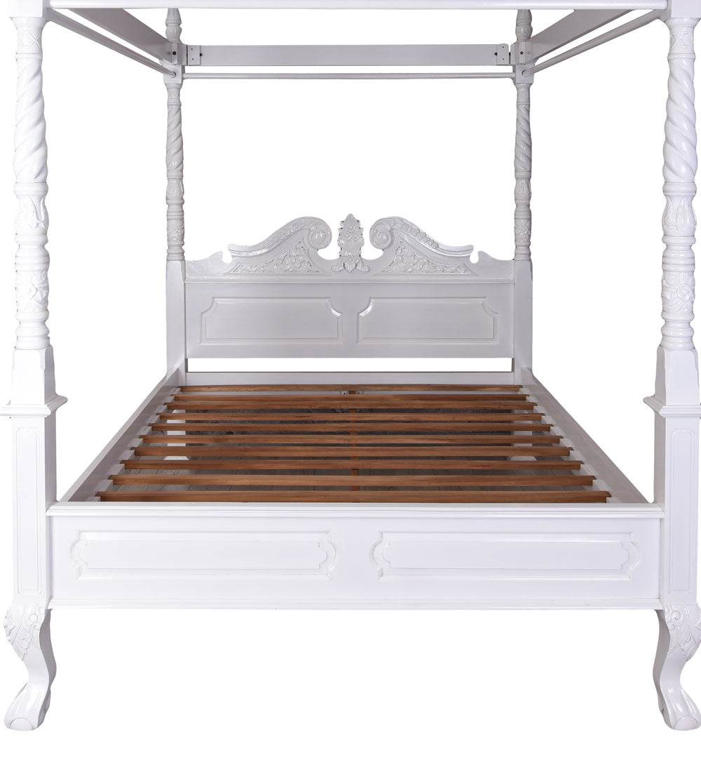 Himmelbett Shabby Chic Mahagoni Vintage Weiss - Palo24