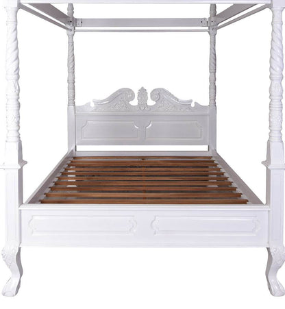 Himmelbett Shabby Chic Mahagoni Vintage Weiss - Palo24