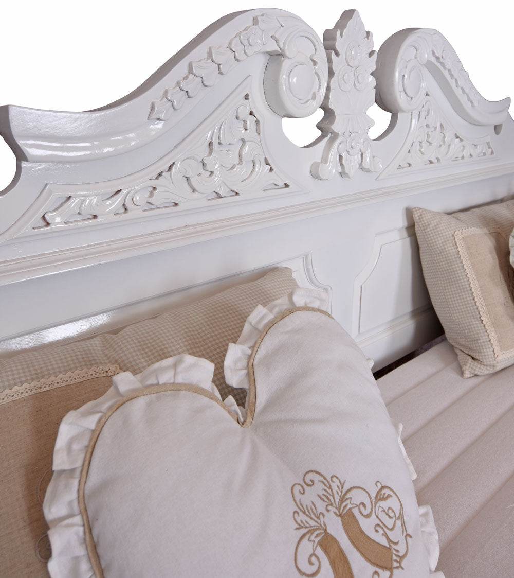 Himmelbett Shabby Chic Mahagoni Vintage Weiss - Palo24