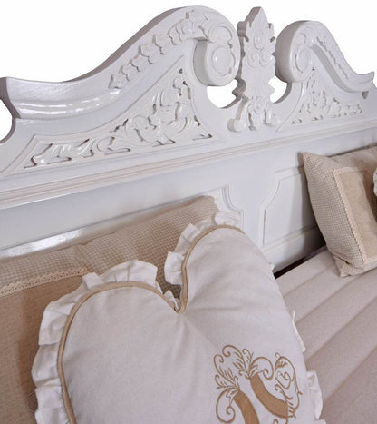 Himmelbett Shabby Chic Mahagoni Vintage Weiss - Palo24