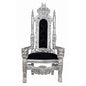 LÖWENTHRON SCHLOSS DRACULA SESSEL SILBER SCHWARZ THRON XXL KINGCHAIR - Palo24
