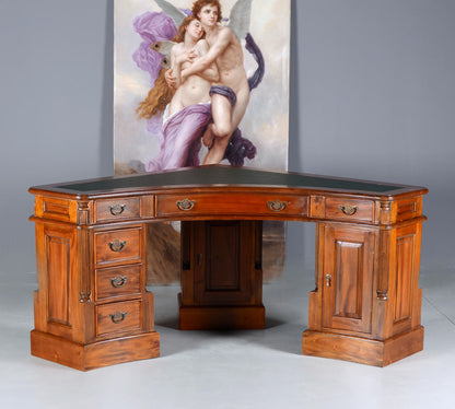 Chefbüro Schreibtisch Kolonialstil Eckschreibtisch England Corner Desk - Palo24