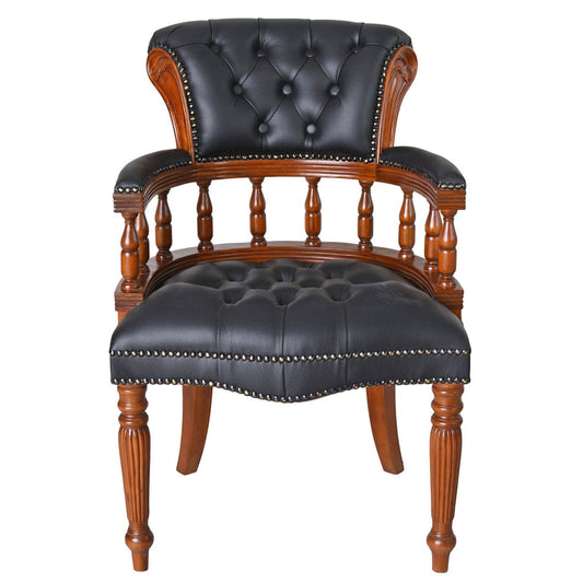 Chesterfield Stuhl Retro Armlehnsessel Sessel Mahagoni Bibliotheksstuhl - Palo24