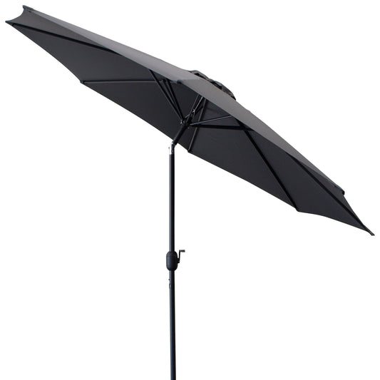 Parasol de marché aluminium 300cm, gris, avec manivelle