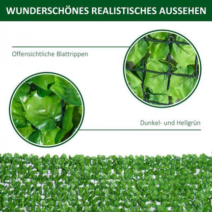 Sichtschutz Künstliche Hecke Wanddekoration 1x3m Hellgrün - Palo24