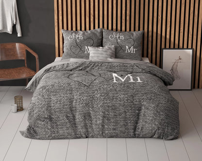 Mr And Mrs 3 Bettbezug Anthrazit