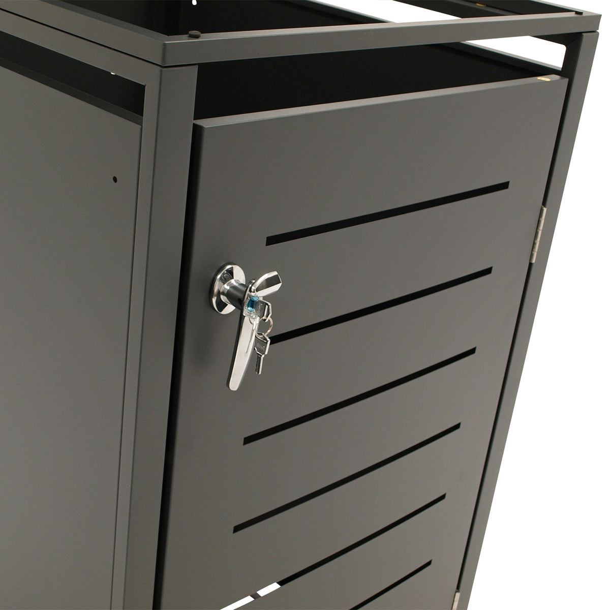 Bac poubelle 66x80x116cm pour poubelles 120 et 240 litres, acier anthracite