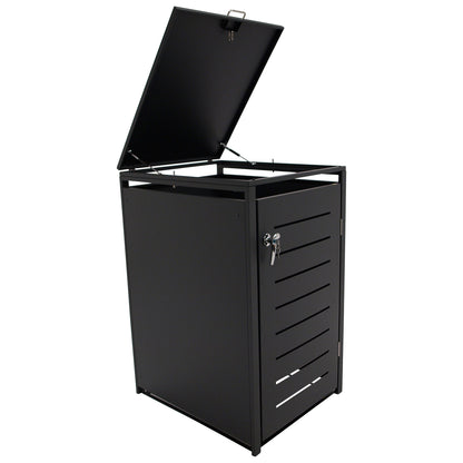 Bac poubelle 66x80x116cm pour poubelles 120 et 240 litres, acier anthracite