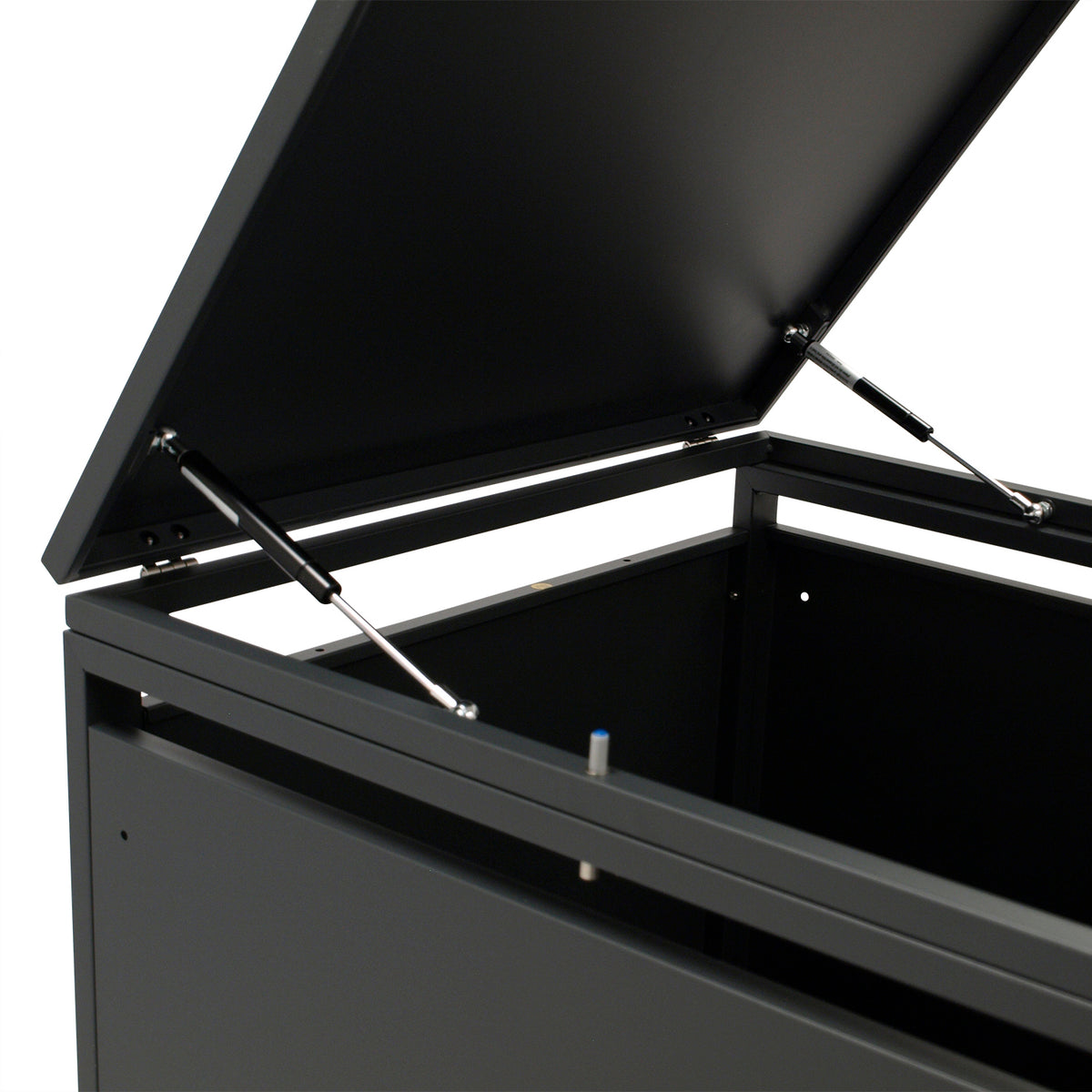 Bac poubelle 66x80x116cm pour poubelles 120 et 240 litres, acier anthracite