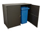 Contenitore per rifiuti 78x150x123cm per 2 tonnellate fino a 240 litri, acciaio + polyrattan mocca
