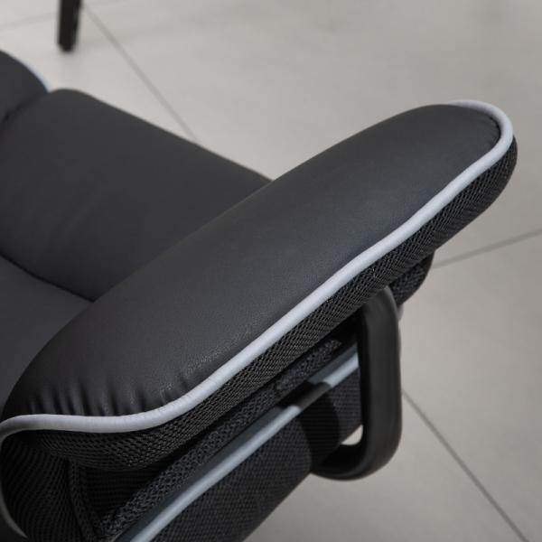 Ergonomischer Bürostuhl Höhenverstellbarer Stuhl mit Wippfunktion Schwarz - Palo24