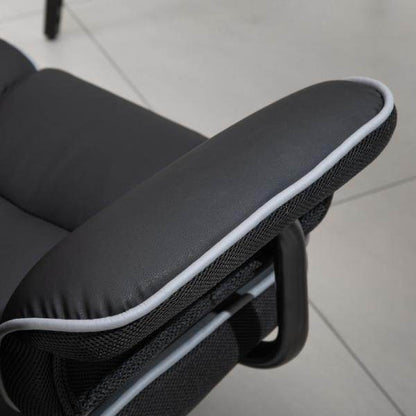 Ergonomischer Bürostuhl Höhenverstellbarer Stuhl mit Wippfunktion Schwarz - Palo24